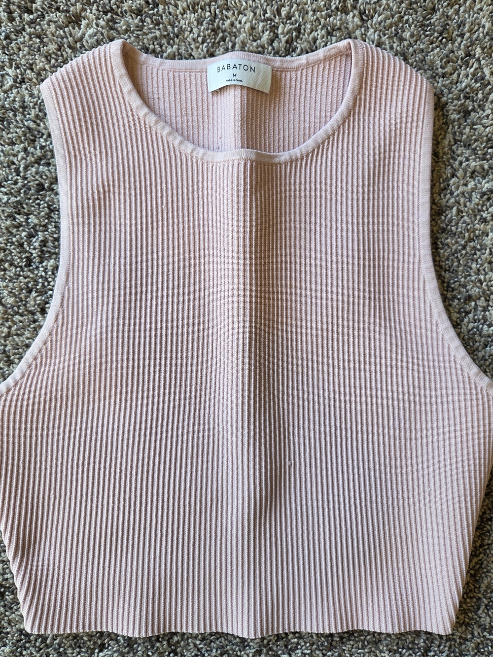 Babaton Soft Blush Ribbed Tank Top
